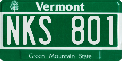VT license plate NKS801