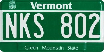VT license plate NKS802
