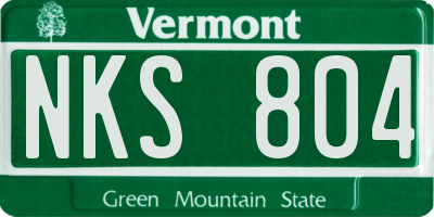 VT license plate NKS804