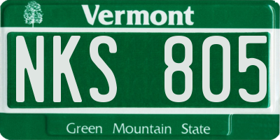 VT license plate NKS805