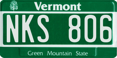 VT license plate NKS806