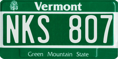 VT license plate NKS807