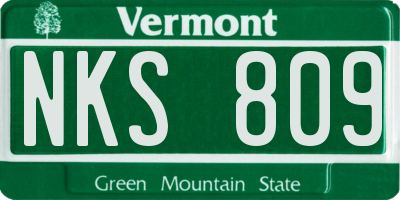 VT license plate NKS809