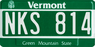 VT license plate NKS814