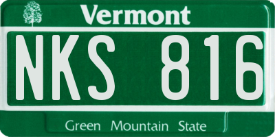 VT license plate NKS816