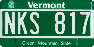VT license plate NKS817