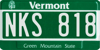 VT license plate NKS818