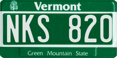 VT license plate NKS820