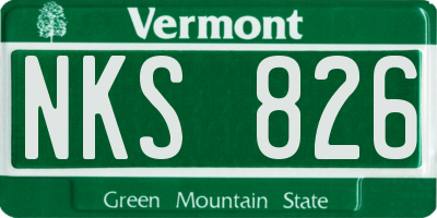 VT license plate NKS826