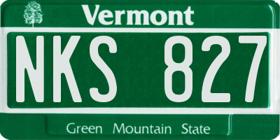 VT license plate NKS827