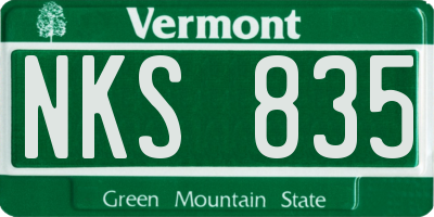 VT license plate NKS835