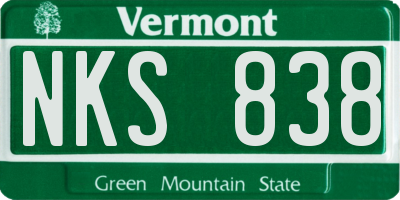 VT license plate NKS838