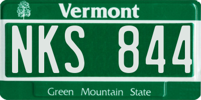 VT license plate NKS844