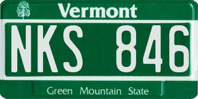 VT license plate NKS846