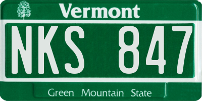 VT license plate NKS847