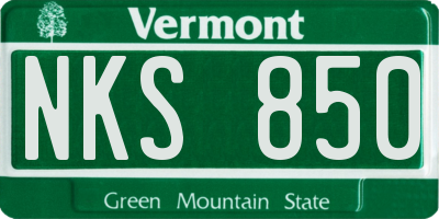 VT license plate NKS850