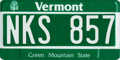 VT license plate NKS857