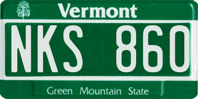 VT license plate NKS860