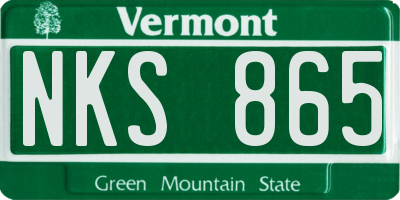 VT license plate NKS865