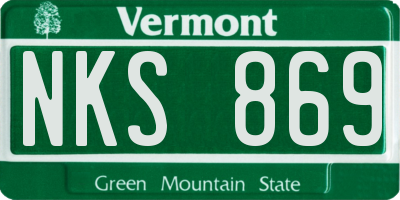 VT license plate NKS869