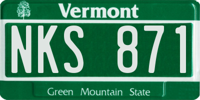 VT license plate NKS871