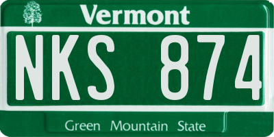 VT license plate NKS874