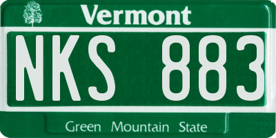 VT license plate NKS883