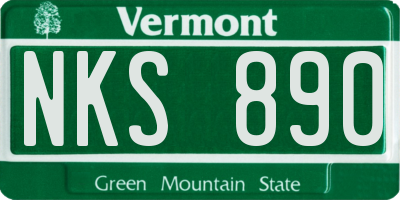 VT license plate NKS890