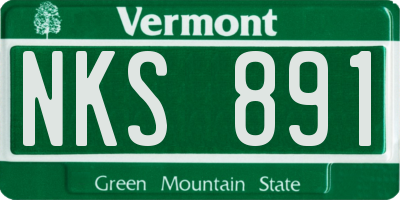 VT license plate NKS891
