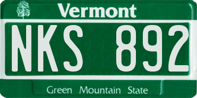 VT license plate NKS892