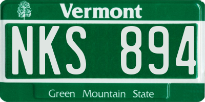 VT license plate NKS894