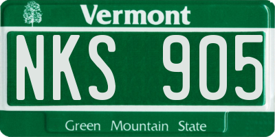VT license plate NKS905