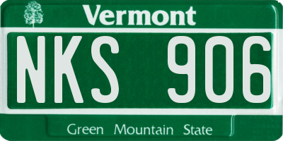 VT license plate NKS906