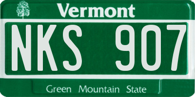 VT license plate NKS907