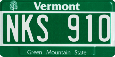 VT license plate NKS910