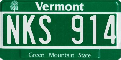 VT license plate NKS914