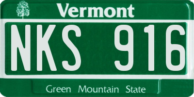 VT license plate NKS916