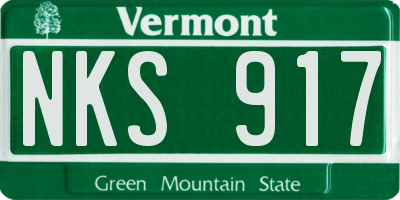 VT license plate NKS917