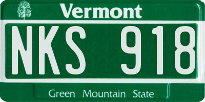 VT license plate NKS918