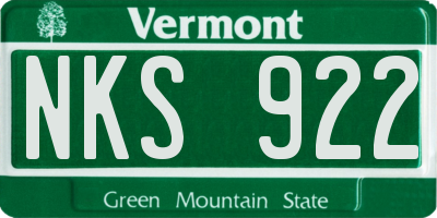 VT license plate NKS922