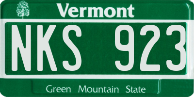 VT license plate NKS923