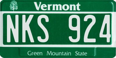 VT license plate NKS924