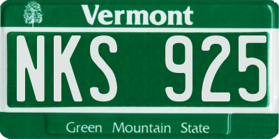 VT license plate NKS925