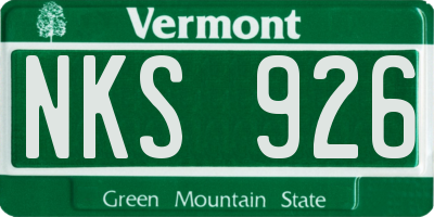 VT license plate NKS926