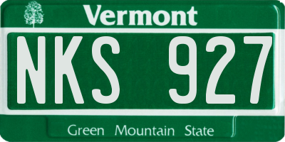 VT license plate NKS927