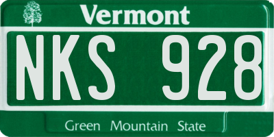 VT license plate NKS928
