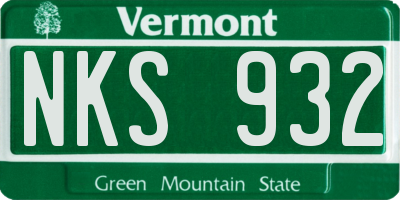 VT license plate NKS932