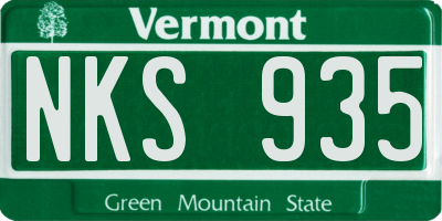 VT license plate NKS935