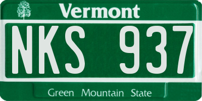 VT license plate NKS937