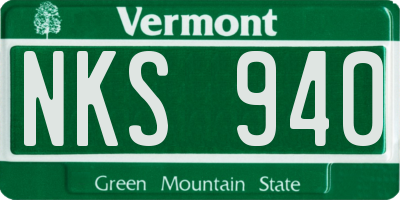 VT license plate NKS940